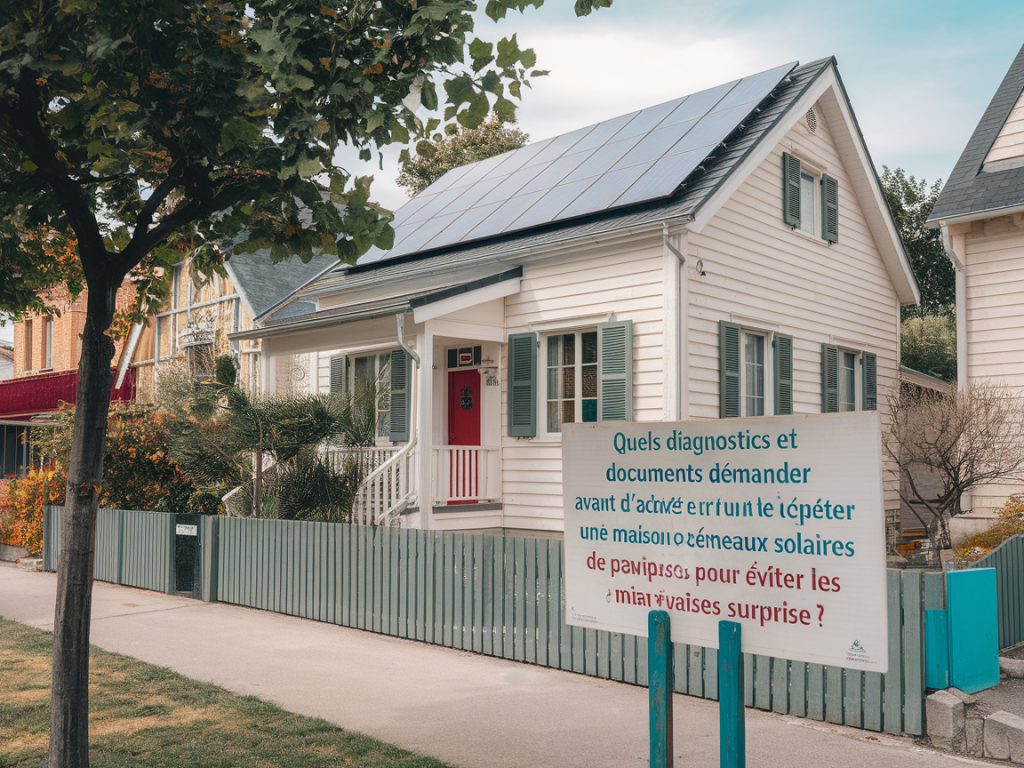 Quels diagnostics et documents demander avant d'acheter une maison équipée de panneaux solaires pour éviter les mauvaises surprises