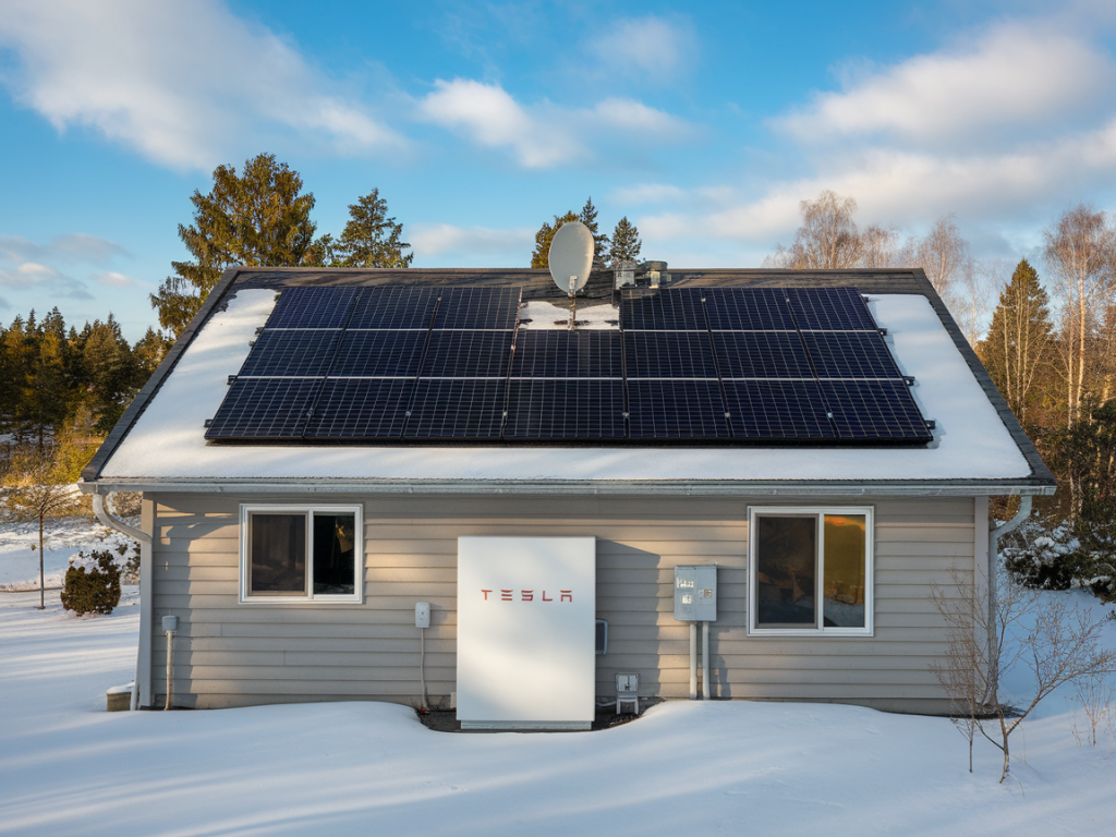Comment vérifier si une installation SunPower + Tesla Powerwall peut alimenter une maison de 120 m² en hiver sans recours au réseau